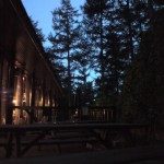 Dusk outside the Pancake House